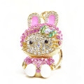 2015 hot sale souvenir items custom rhinestone rabbit keychain made in china